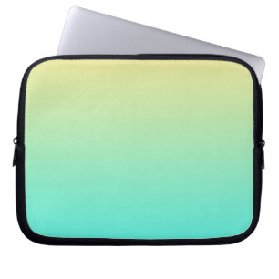 Housse Pour Ordinateur Portable Fond dégradé pastel turquoise jaune