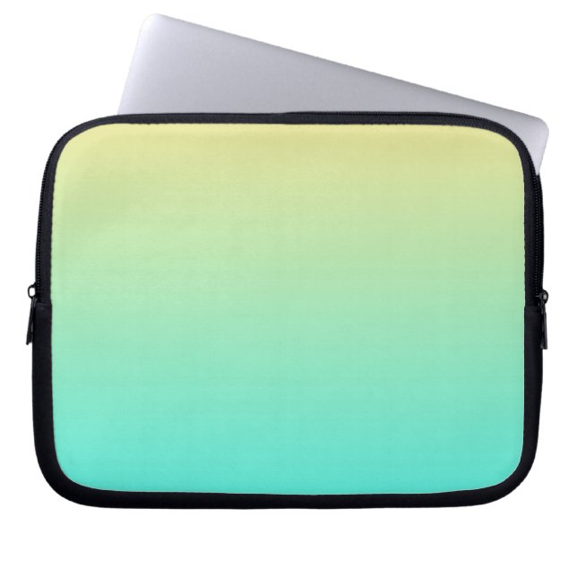 Housse Pour Ordinateur Portable Fond dégradé pastel turquoise jaune (Devant)