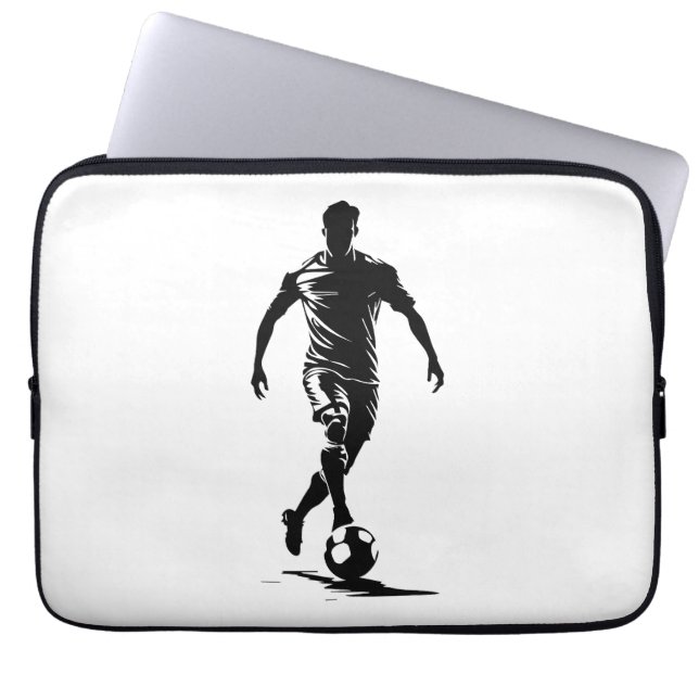 Housse Pour Ordinateur Portable Footballeur avec ballon (Devant)