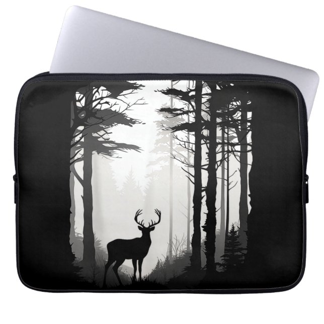 Housse Pour Ordinateur Portable Forêt de cerfs faune (Devant)