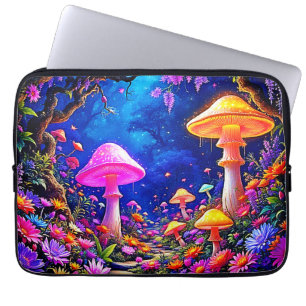 Housse Pour Ordinateur Portable Forêt de champignons enchantée