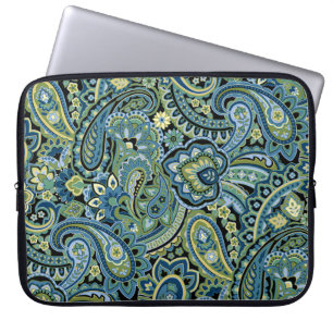 Housse Pour Ordinateur Portable Forêt de Paisley verte