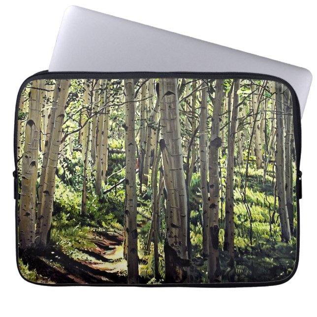 Housse Pour Ordinateur Portable Forêt de Peupliers Trembles (Devant)