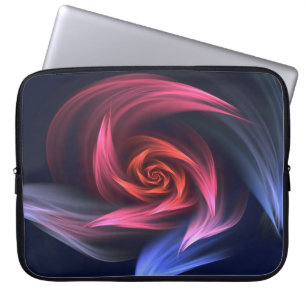 Housse Pour Ordinateur Portable Forme De Vortex Abstrait Rouge Et Bleu