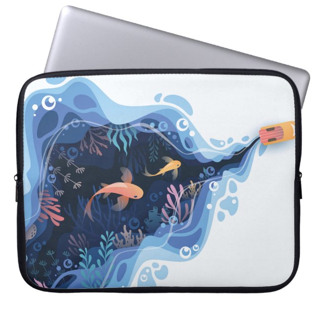 Housse Pour Ordinateur Portable Forme en couches de poissons (Devant)