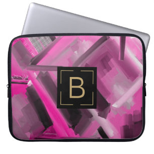 Housse Pour Ordinateur Portable Formes contemporaines D'Art Abstrait Rose Chaud