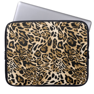 Housse Pour Ordinateur Portable Fourrure de léopard d'Afrique : Texture d'animal s