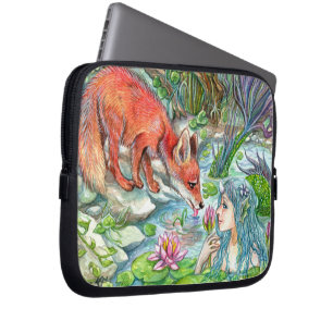 Housse Pour Ordinateur Portable Fox et Mermaid