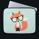 Housse Pour Ordinateur Portable Fox rouge de hippie mignon<br><div class="desc">Illustration adorable d'un renard rouge mignon portant une paire de lunettes classées finies.</div>