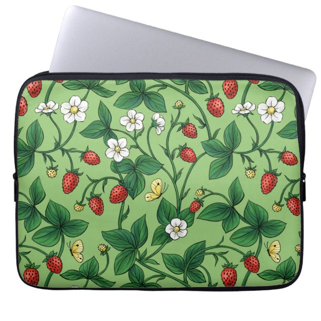 Housse Pour Ordinateur Portable Fraises sauvages rouge/jaune/vert/ (Devant)