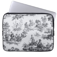 Française toile de jouy noir et blanc élégant