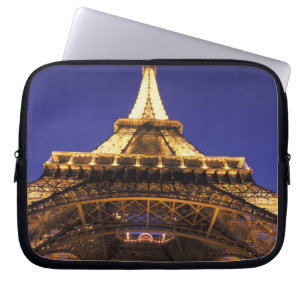 Housse Pour Ordinateur Portable FRANCE, Tour Eiffel de Paris, vue du soir