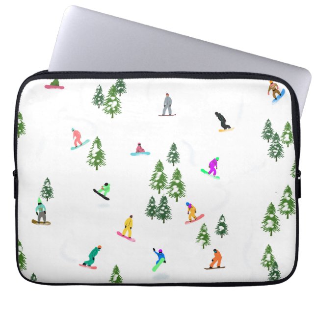 Housse Pour Ordinateur Portable Freeride Snowboarder Illustration de snowboard (Devant)