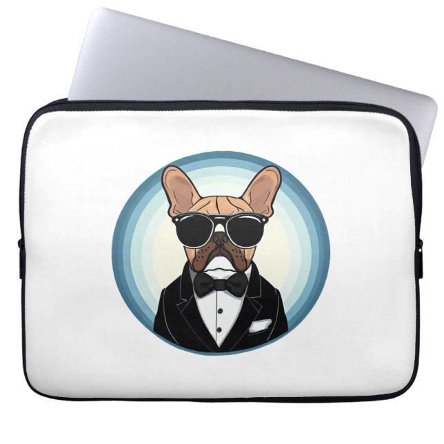 Housse Pour Ordinateur Portable French Bulldog Funny Cute Art (Devant)