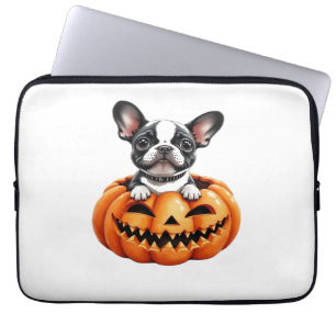 Housse Pour Ordinateur Portable French Bulldog Happy Halloween Classique citrouill