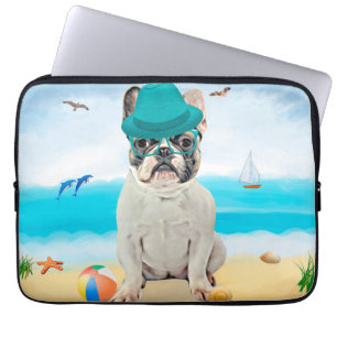 Housse Pour Ordinateur Portable French Bulldog sur la plage