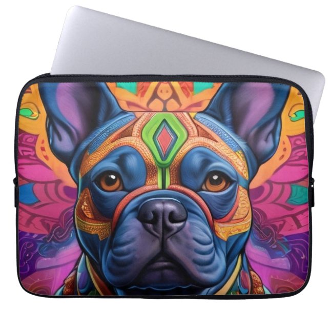 Housse Pour Ordinateur Portable Frenchie Fun Anniversaire Fantaisie (Devant)