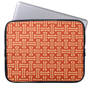 Housse Pour Ordinateur Portable Fret chinois Art déco, Mandarin Orange
