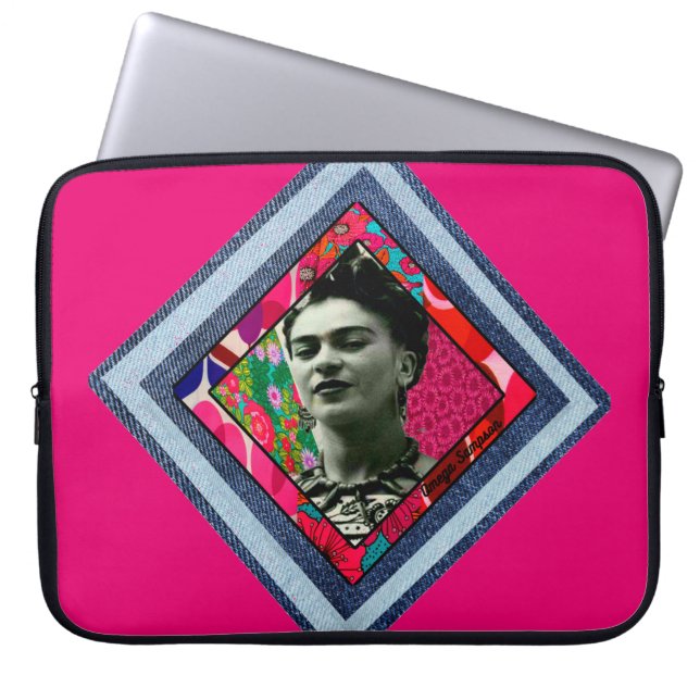 Housse Pour Ordinateur Portable Frida Kahlo Retro Denim Diamond (Devant)