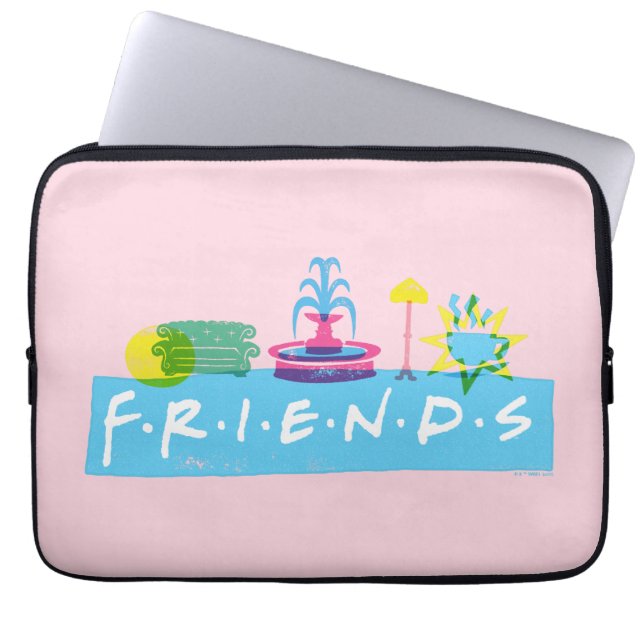 Housse Pour Ordinateur Portable FRIENDS™ | Logo avec icônes (Devant)
