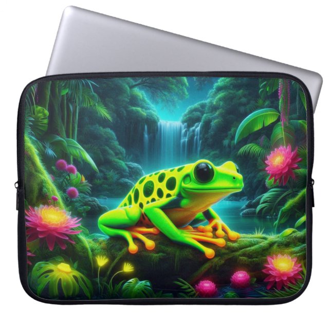 Housse Pour Ordinateur Portable Frog fluorescent (Devant)