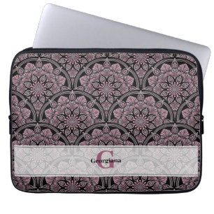 Housse Pour Ordinateur Portable Fronds floraux Roses des années 20 personnalisées