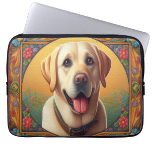 Housse Pour Ordinateur Portable Frontière colorée du chien de trieur du Labrador f