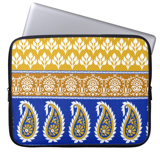 Housse Pour Ordinateur Portable Frontière traditionnelle indienne paisley (Devant)