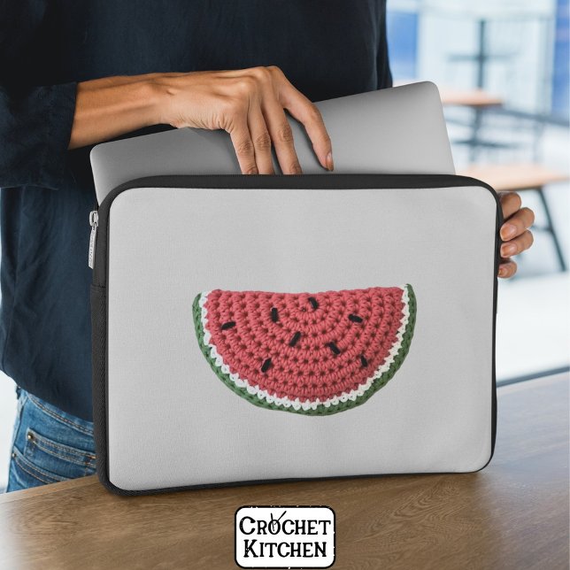 Housse Pour Ordinateur Portable Fruit de pastèque Grandma Vibe Crochet (Créateur téléchargé)