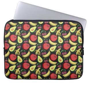 Housse Pour Ordinateur Portable Fruit motif transparent   fruits tropicaux colorés