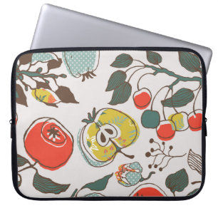 Housse Pour Ordinateur Portable Fruits assortés, motif sans couture colorée.