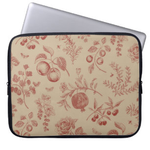 Housse Pour Ordinateur Portable Fruits, baies et fleurs. Motif transparent à l'aut