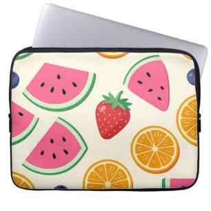 Housse Pour Ordinateur Portable Fruits Colorés d'Été Pastèque Orange