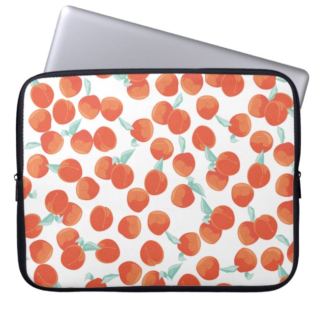 Housse Pour Ordinateur Portable Fruits de pêche, motif d'été. (Devant)
