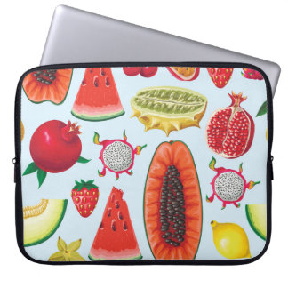Housse Pour Ordinateur Portable Fruits Exotiques : Imprimé tendance sans couture.