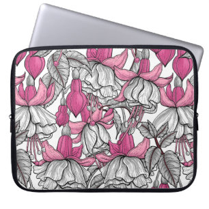 Housse Pour Ordinateur Portable Fuchsia en blanc et rose