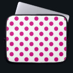 Housse Pour Ordinateur Portable Fuchsia polka<br><div class="desc">Fuchsia and white polka dots</div>