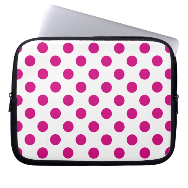 Housse Pour Ordinateur Portable Fuchsia polka (Devant)