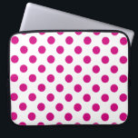 Housse Pour Ordinateur Portable Fuchsia polka<br><div class="desc">Fuchsia and white polka dots</div>
