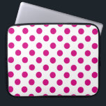 Housse Pour Ordinateur Portable Fuchsia polka<br><div class="desc">Fuchsia and white polka dots</div>