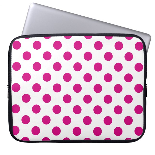 Housse Pour Ordinateur Portable Fuchsia polka (Devant)