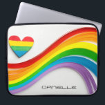 Housse Pour Ordinateur Portable Fun Modern LGBT Pride Rainbow Nom personnalisé<br><div class="desc">Ce design moderne présente un coeur arc-en-ciel coloré et une vague de bandes de papier arc-en-ciel. Votre nom personnalisé est ci-dessous. Personnalisez en modifiant le texte dans la zone de texte fournie. #lgbt #pride #lesbian #gay #personalized #personalizepresents #lgbtcadeaux #heart #love #loveislove #equalitès #transgenre #electronics #cadeaux #cadeaux #laptopsleeves #officesfournitures #fournitures #fournitures...</div>