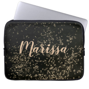 Housse Pour Ordinateur Portable Fun Personnalisé Chic Gold Confetti