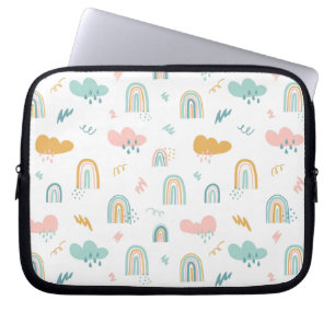 Housse Pour Ordinateur Portable Fun Rainbow & Rain Cloud Pattern
