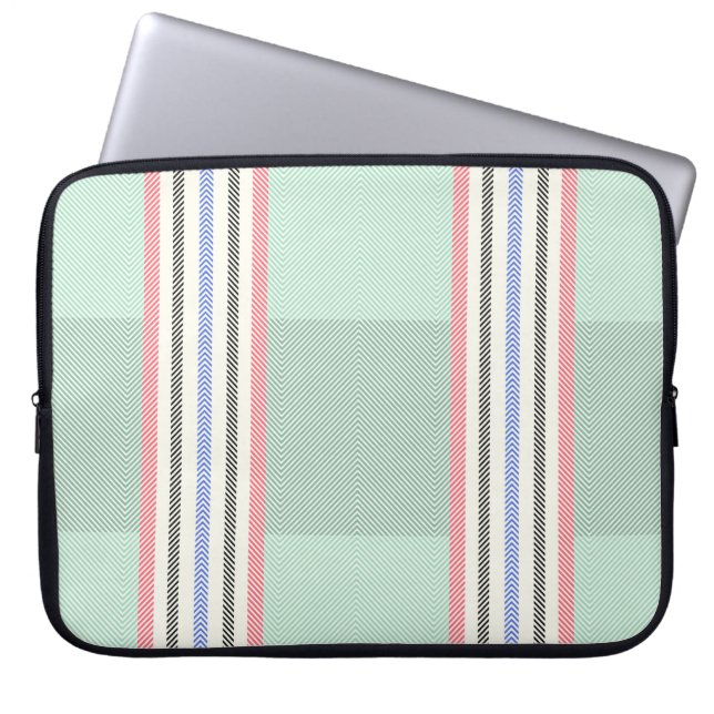 Housse Pour Ordinateur Portable Funda con franjas en verde (Devant)