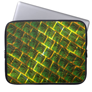 Housse Pour Ordinateur Portable Fundo com imagem verde sob grade dourada ?