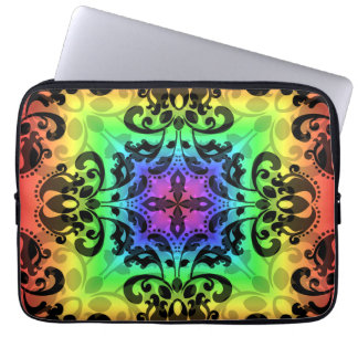 Housse Pour Ordinateur Portable Funky arc-en-ciel carré damask 13"