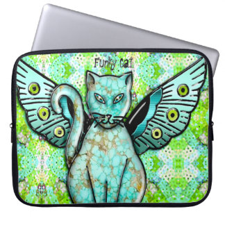 Housse Pour Ordinateur Portable Funky Cats - Aqua - Personnalisé