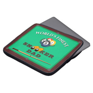 Housse Pour Ordinateur Portable Funny Green Pool Table Snooker Papa Fête des pères