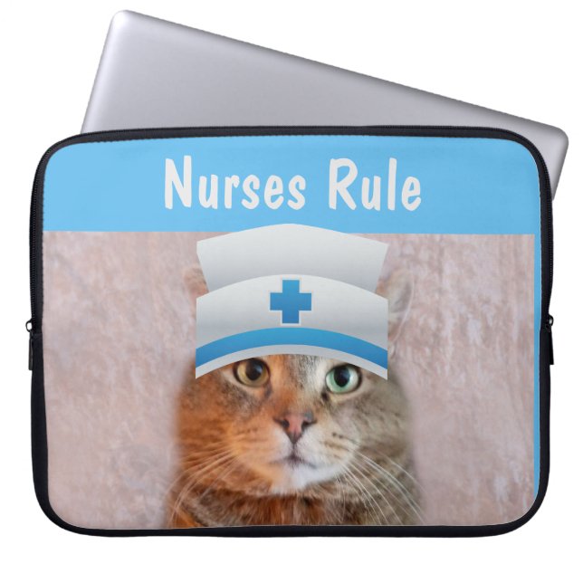 Housse Pour Ordinateur Portable Funny Nurse Cat (Devant)